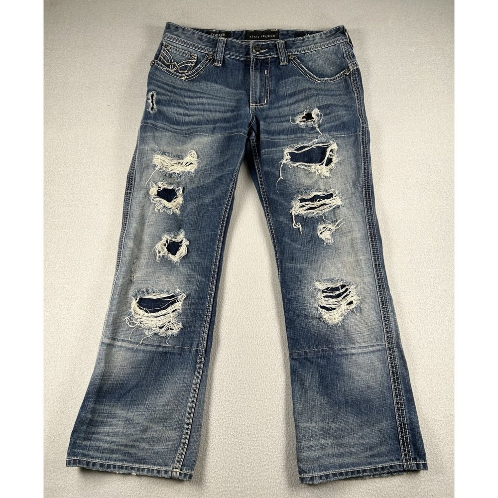 Affliction Cooper Straight Jeans Mens 34x30 Distressed Biker Grunge Y2K